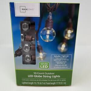 50-Count Outdoor LED Globe String Lights